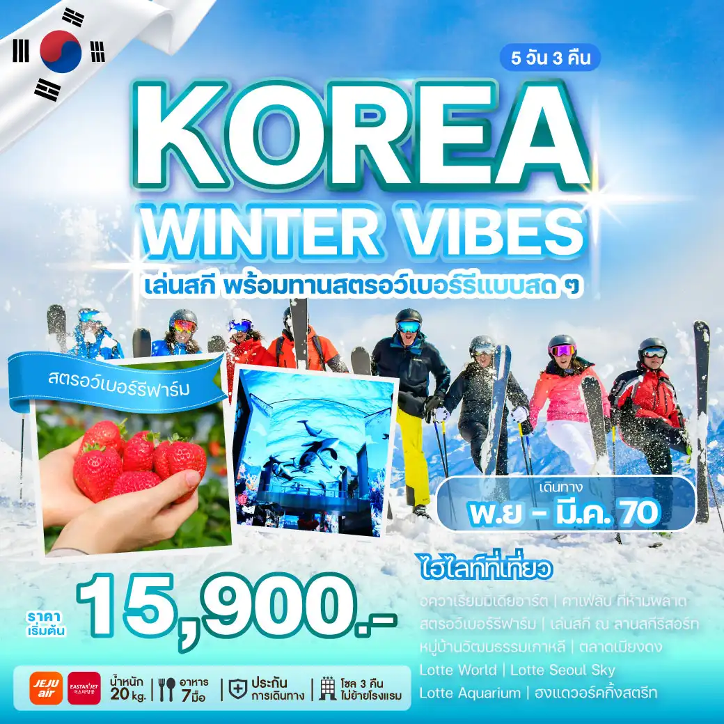 ทัวร์เกาหลี KOREA WINTER VIBES 5วัน 3คืน (7C/ZE)
